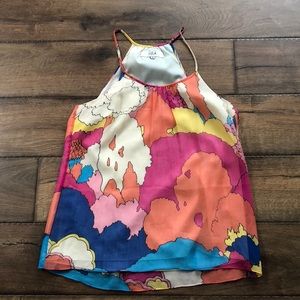 Colorful 100% silk Tibi top